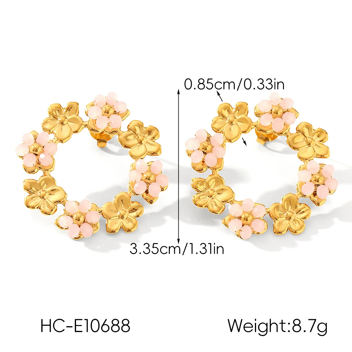 Wholesale Women's Electroplated Stainless Steel Geometric Flower Earrings - Image 23