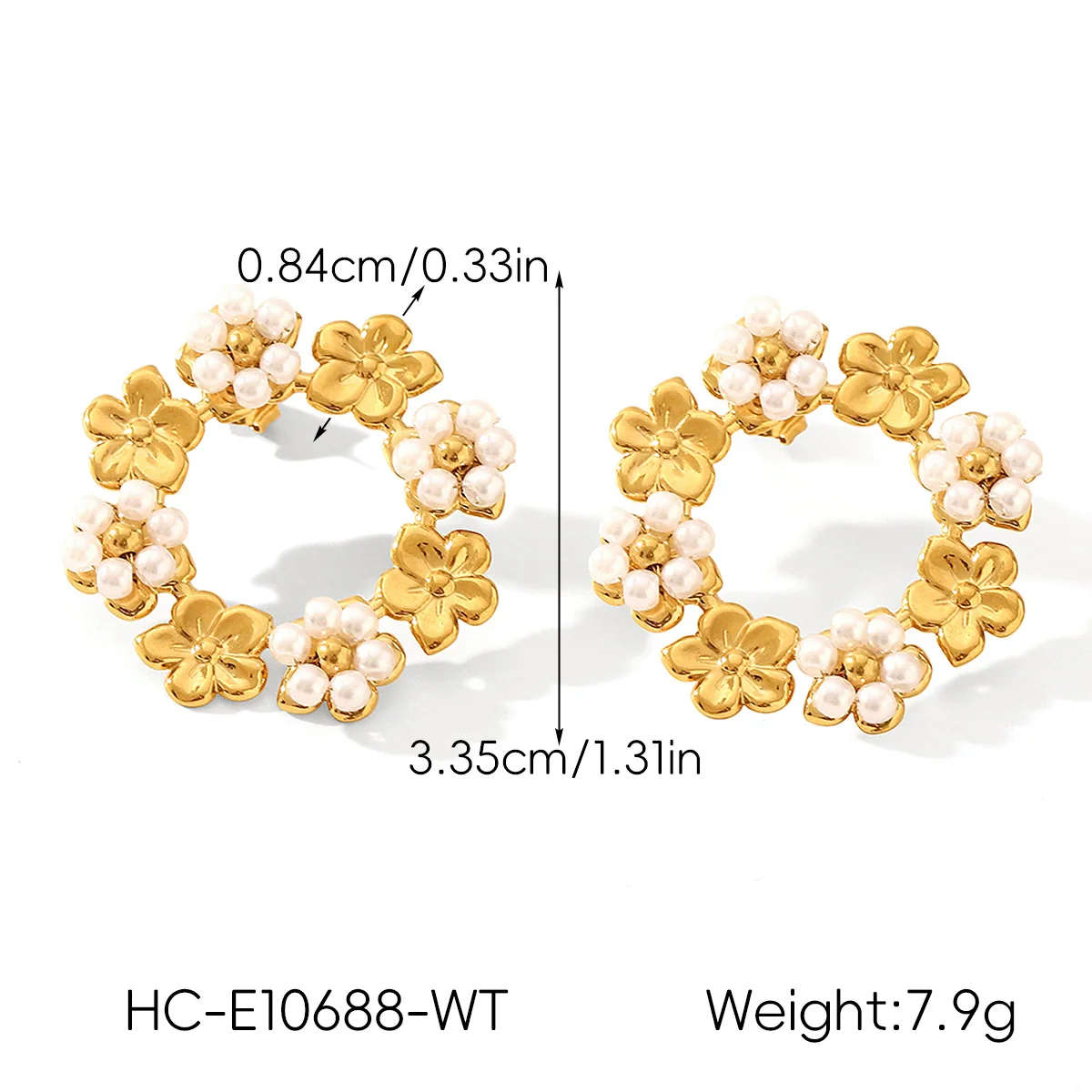 Wholesale Women's Electroplated Stainless Steel Geometric Flower Earrings - Image 25