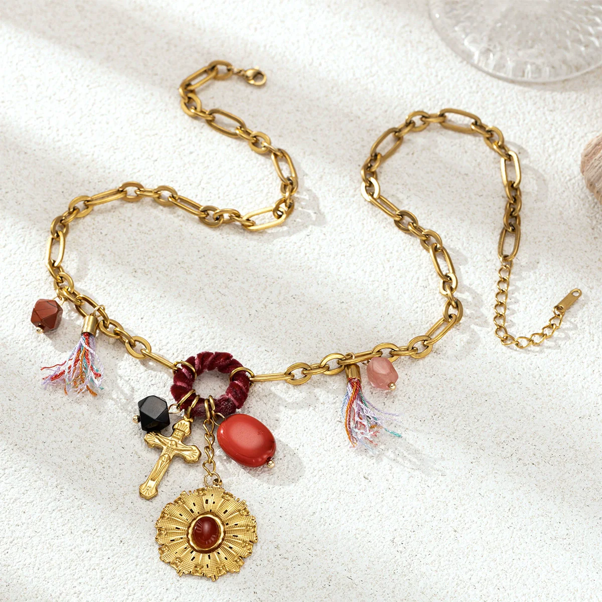 Wholesale Women's Electroplated Titanium Steel Flower Necklace - Image 4