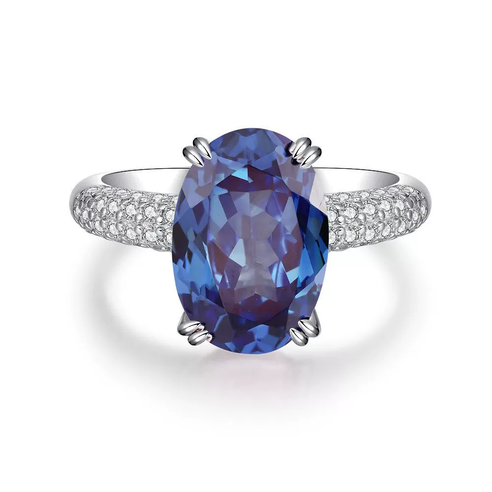 Wholesale Women's Elegant Geometric S925 Silver Ring With High Carbon Diamond Zircon Inlay And Electroplating Treatment - Image 4