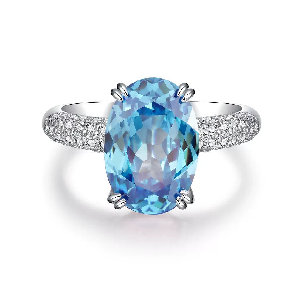 Wholesale Women's Elegant Geometric S925 Silver Ring With High Carbon Diamond Zircon Inlay And Electroplating Treatment - Image 7