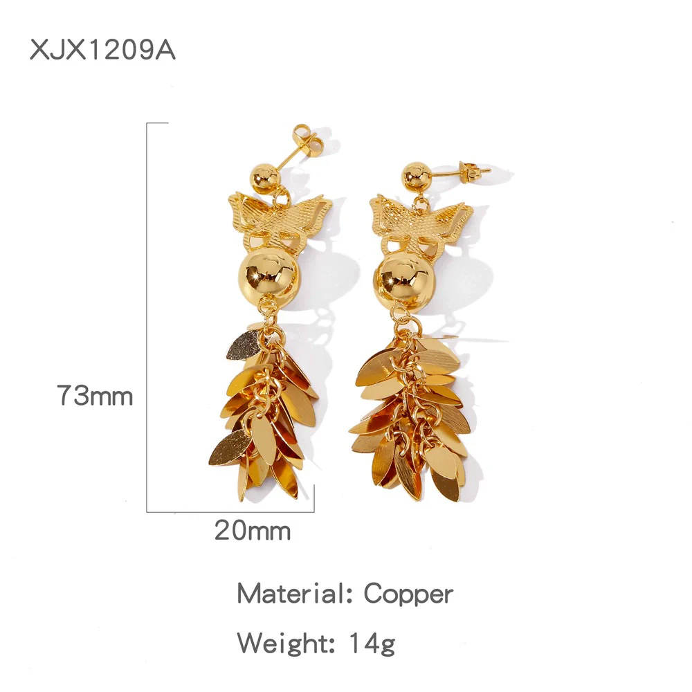 Wholesale Women's Exaggerated Geometric Copper Earrings With Electroplating Design - Image 8