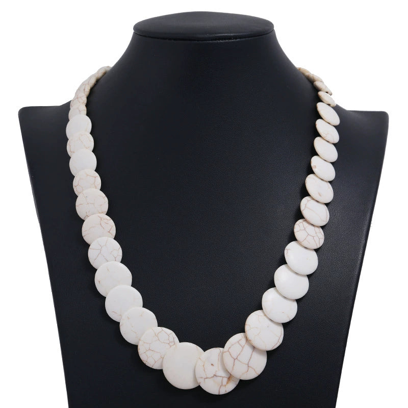 Wholesale Women's Exaggerated Retro Bohemian Turquoise Snake Bone Chain Necklace With Geometric Design - Image 2