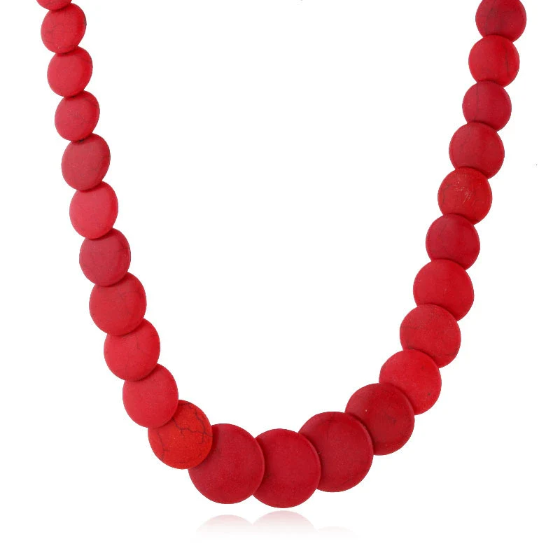 Wholesale Women's Exaggerated Retro Bohemian Turquoise Snake Bone Chain Necklace With Geometric Design - Image 5