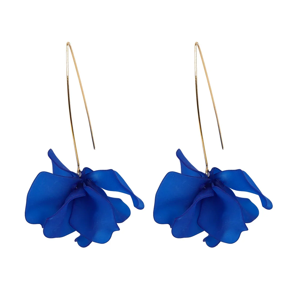 Wholesale Women's Fashion Creative Handmade Plastic And Resin Petal Heart Flower Earrings - Image 10