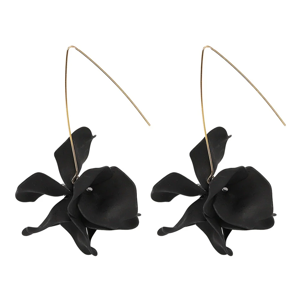 Wholesale Women's Fashion Creative Handmade Plastic And Resin Petal Heart Flower Earrings - Image 11