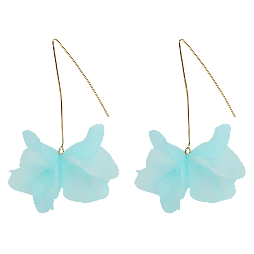 Wholesale Women's Fashion Creative Handmade Plastic And Resin Petal Heart Flower Earrings - Image 12