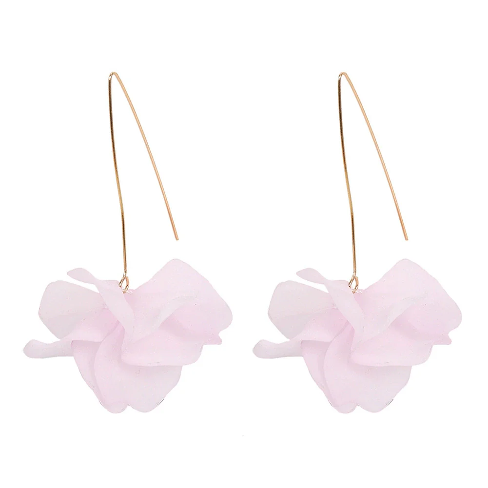 Wholesale Women's Fashion Creative Handmade Plastic And Resin Petal Heart Flower Earrings - Image 13