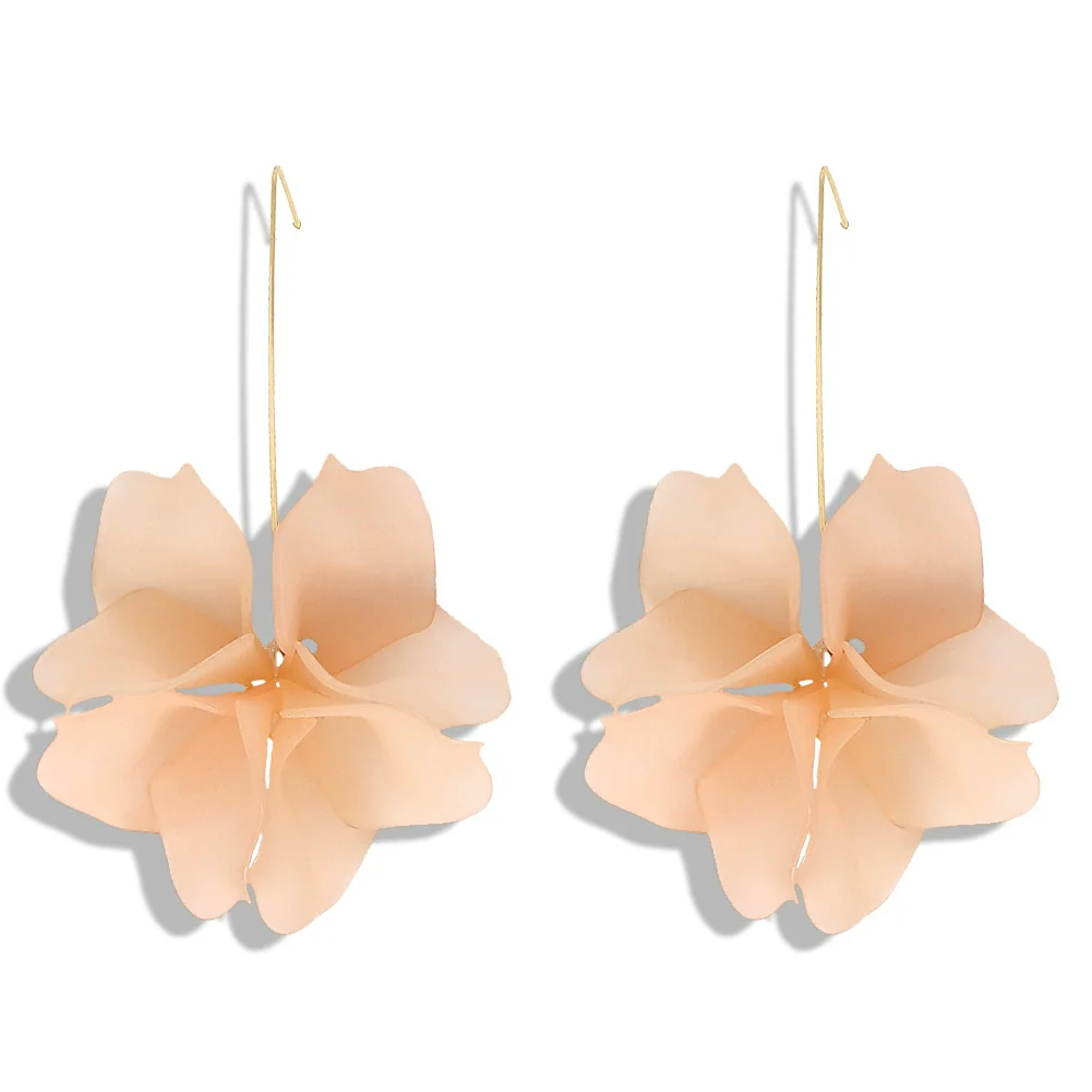 Wholesale Women's Fashion Creative Handmade Plastic And Resin Petal Heart Flower Earrings - Image 5