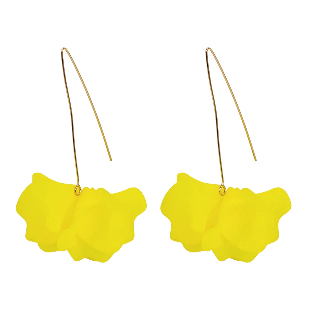 Wholesale Women's Fashion Creative Handmade Plastic And Resin Petal Heart Flower Earrings - Image 7