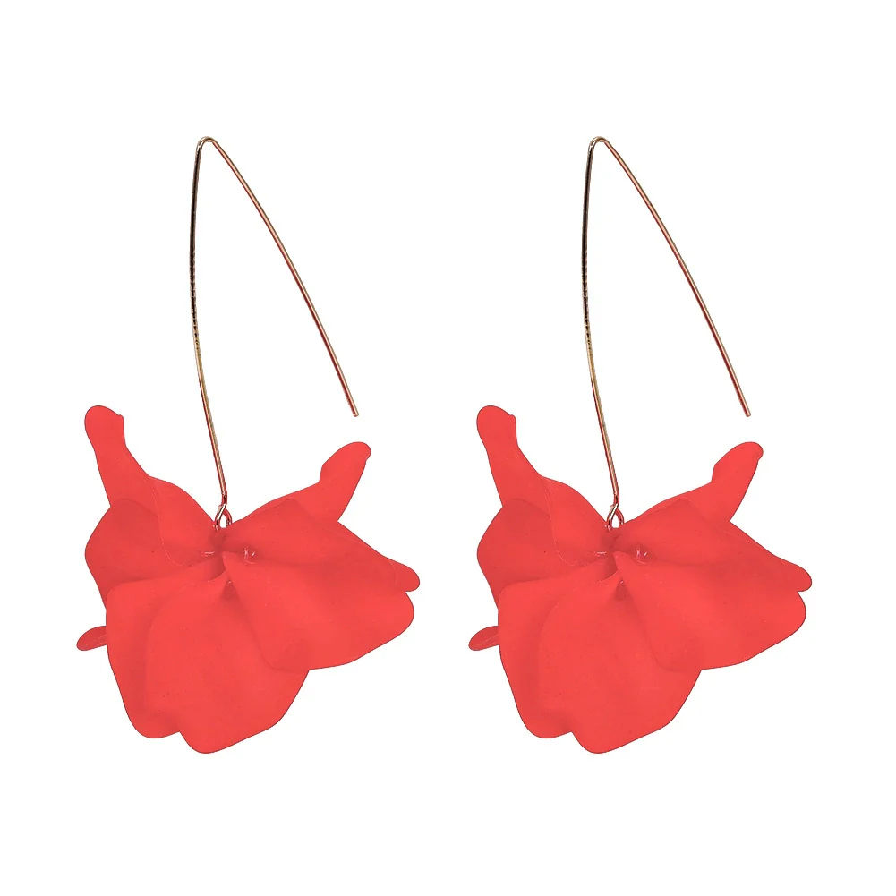 Wholesale Women's Fashion Creative Handmade Plastic And Resin Petal Heart Flower Earrings - Image 8