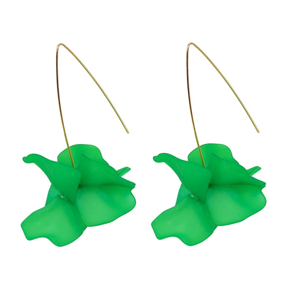Wholesale Women's Fashion Creative Handmade Plastic And Resin Petal Heart Flower Earrings - Image 9