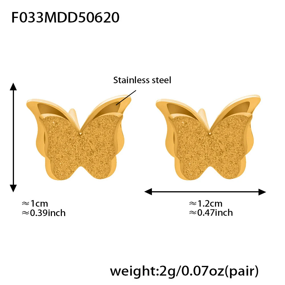 Wholesale Women's Fashion Frosted Butterfly Ferris Wheel Jewelry Set Electroplated Stainless Steel And Titanium Steel - Image 10