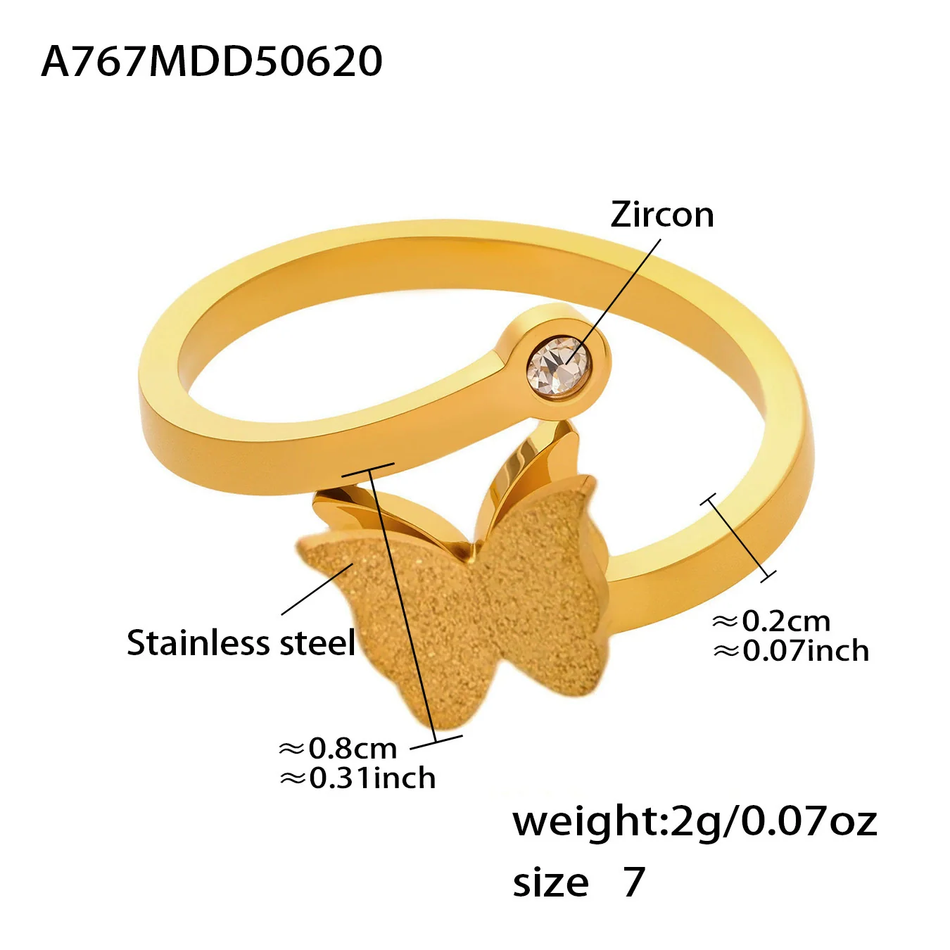 Wholesale Women's Fashion Frosted Butterfly Ferris Wheel Jewelry Set Electroplated Stainless Steel And Titanium Steel - Image 11