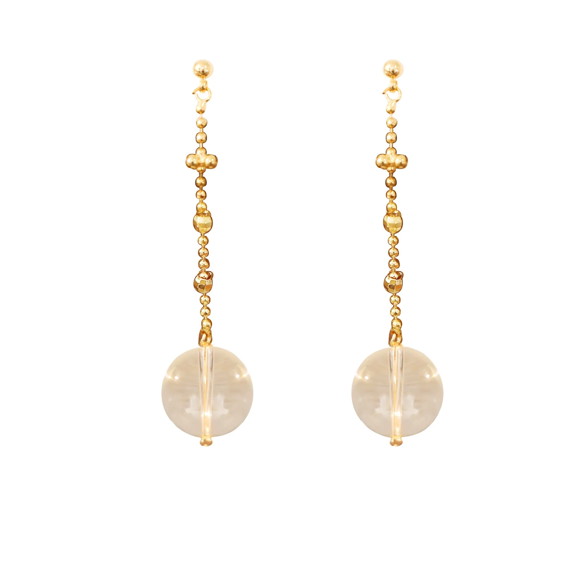 Wholesale Women's Fashion Geometric Crystal Earrings Copper Electroplated 18K Gold Lace Fairy Chain Tassel Style - Image 5
