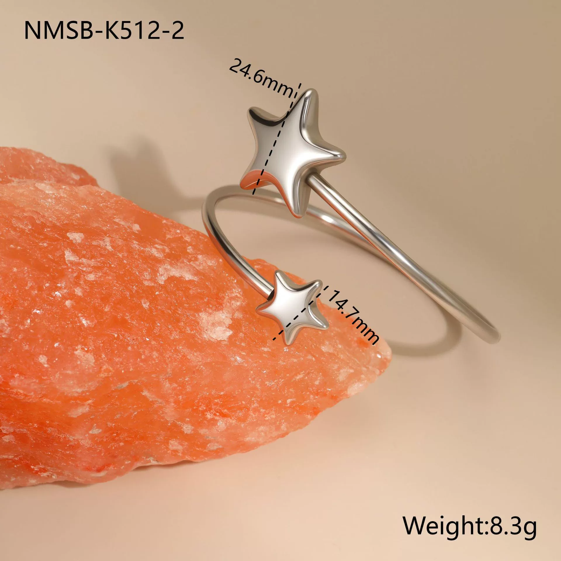 Wholesale Women's Fashion Geometric Heartshaped Fivepointed Star Stainless Steel 18K Gold Plated Bracelet Jewelry - Image 9