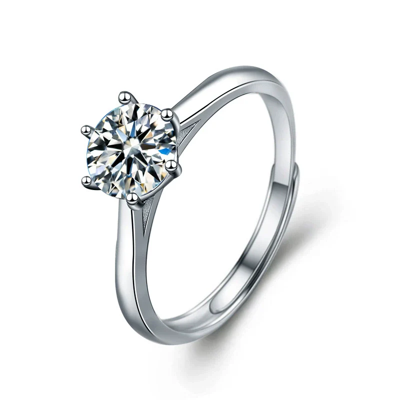 Wholesale Women's Fashion Geometric Moissanite S925 Sterling Silver Electroplated Ring - Image 3