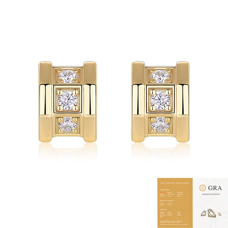 Wholesale Women's Fashion Geometric S925 Silver Earrings Set With Diamonds - Image 4