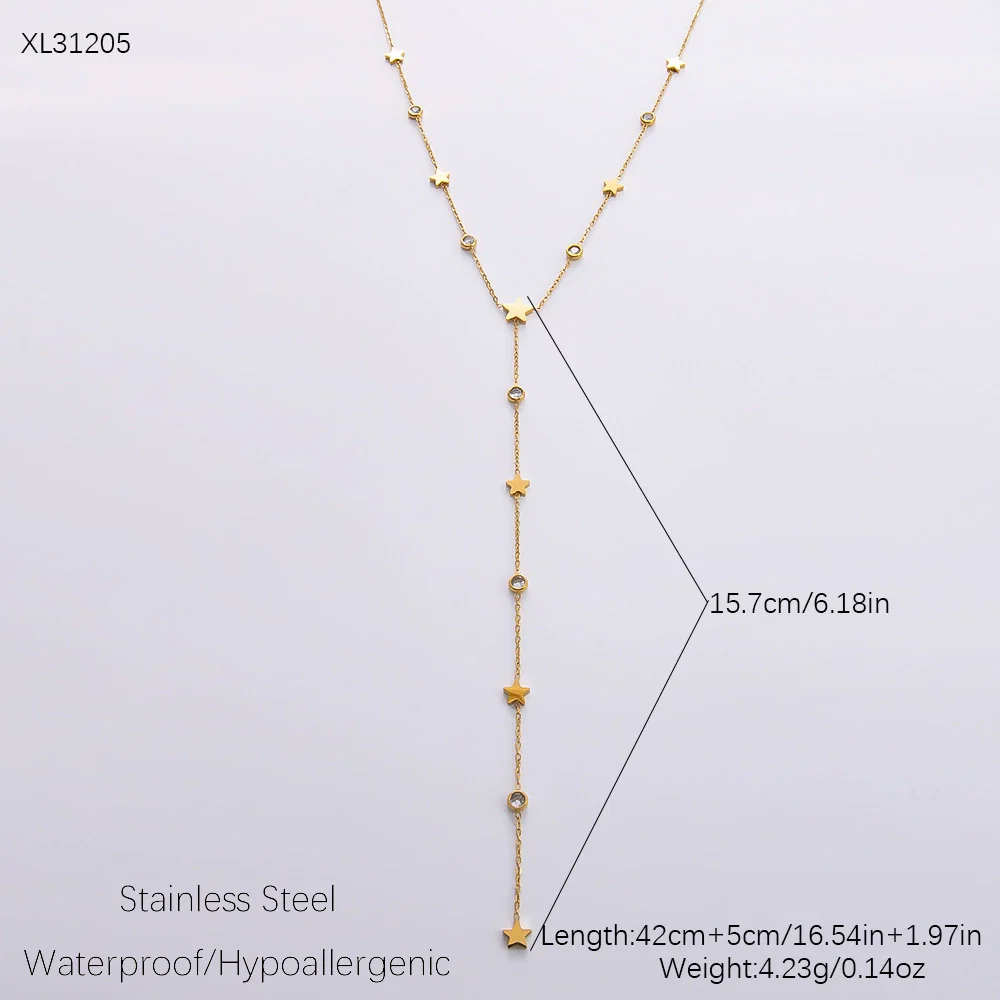 Wholesale Women's Fashion Geometric Stainless Steel 18K Goldplated Necklace - Image 14