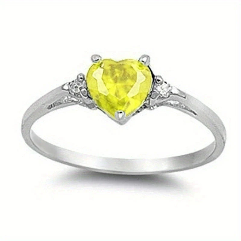 Wholesale Women's Fashion Jewelry Copper Heart Shaped Ring Inlaid With Zircon - Image 10