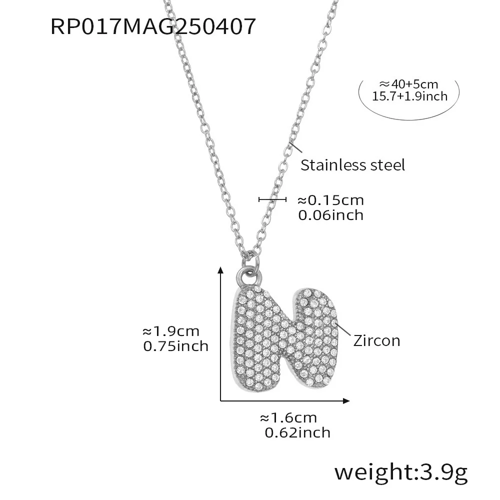 Wholesale Women's Fashion Luxury Electroplated Geometric Ferris Wheel English Letters Zircon Stainless Steel And Titanium Steel Necklace - Image 45