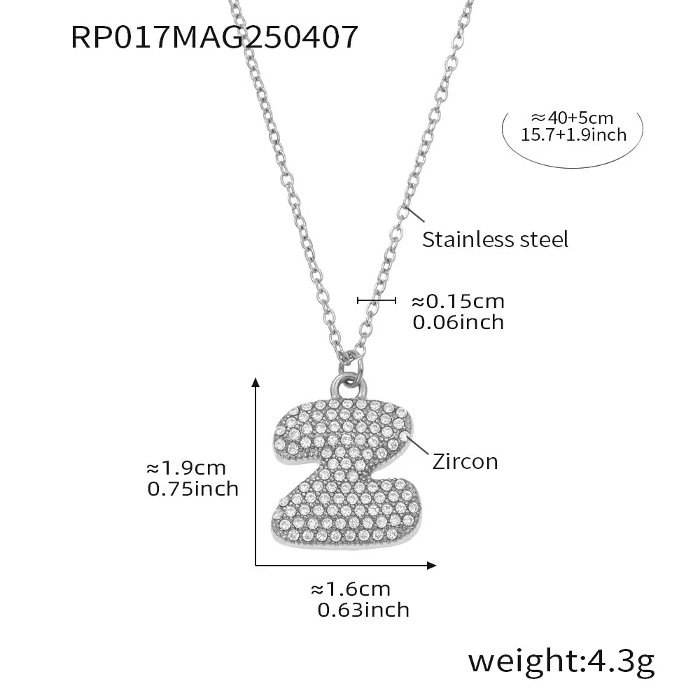 Wholesale Women's Fashion Luxury Electroplated Geometric Ferris Wheel English Letters Zircon Stainless Steel And Titanium Steel Necklace - Image 57