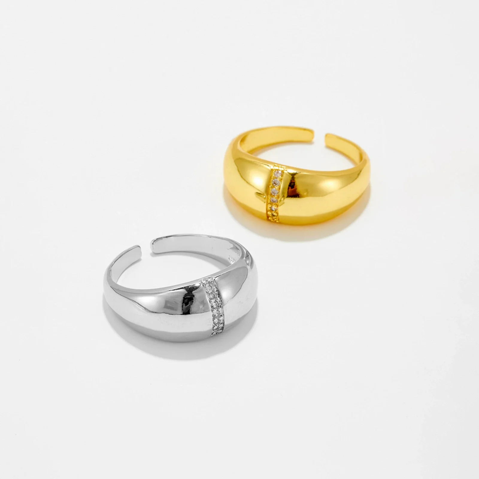 Wholesale Women's Fashion Open Ring Copper Geometric Electroplated - Image 2