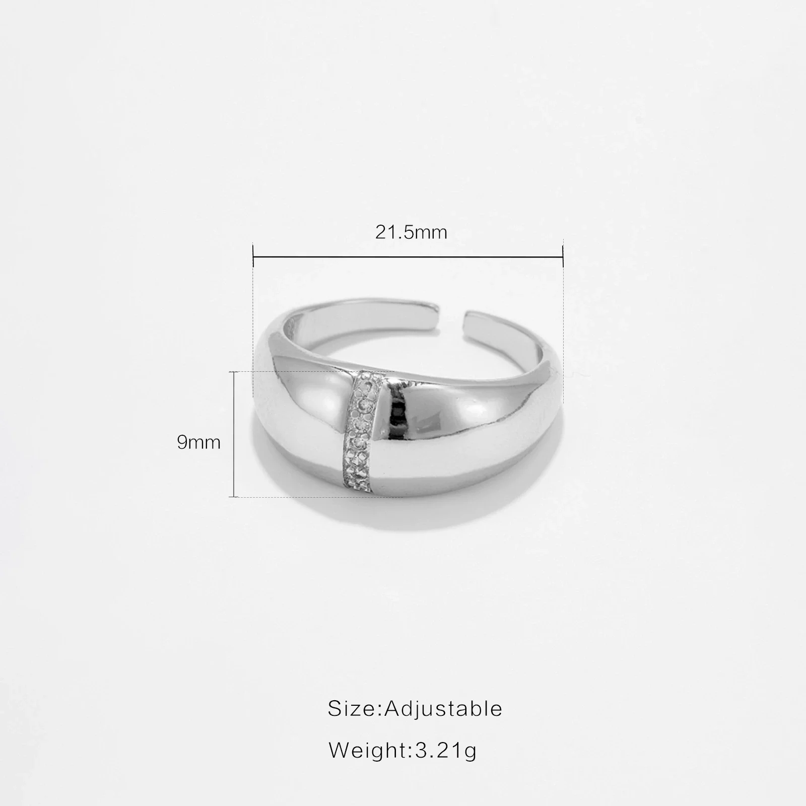 Wholesale Women's Fashion Open Ring Copper Geometric Electroplated - Image 6