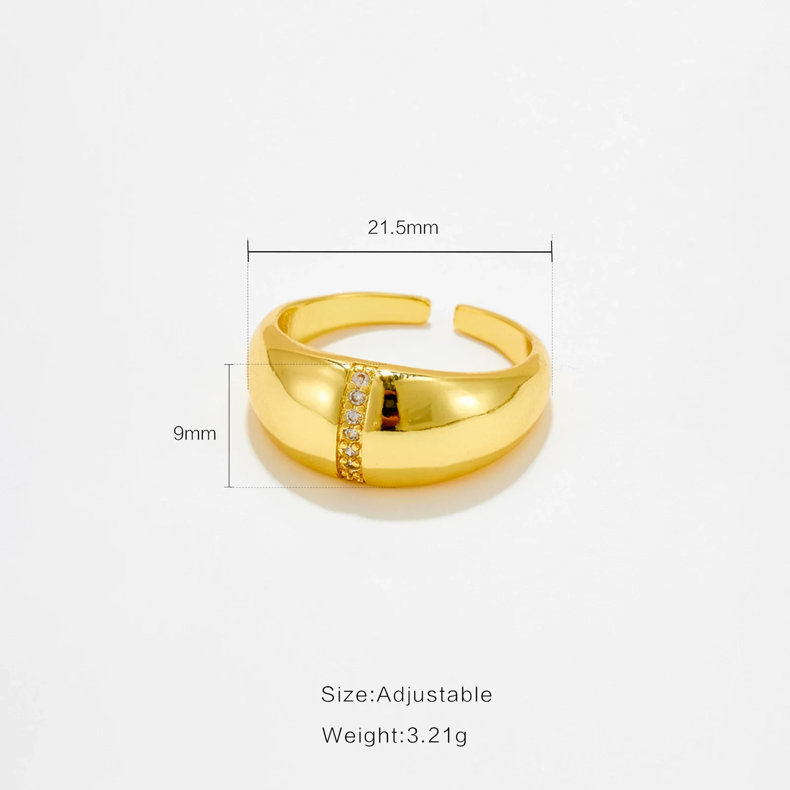 Wholesale Women's Fashion Open Ring Copper Geometric Electroplated - Image 7