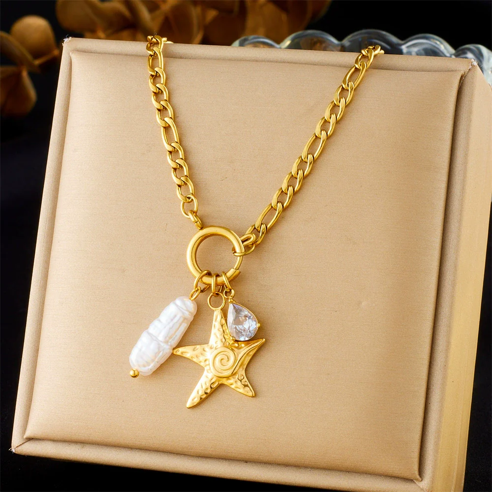 Wholesale Women's Fashion Retro Exaggerated Heart Shape Stainless Steel Electroplated Necklace Jewelry - Image 13