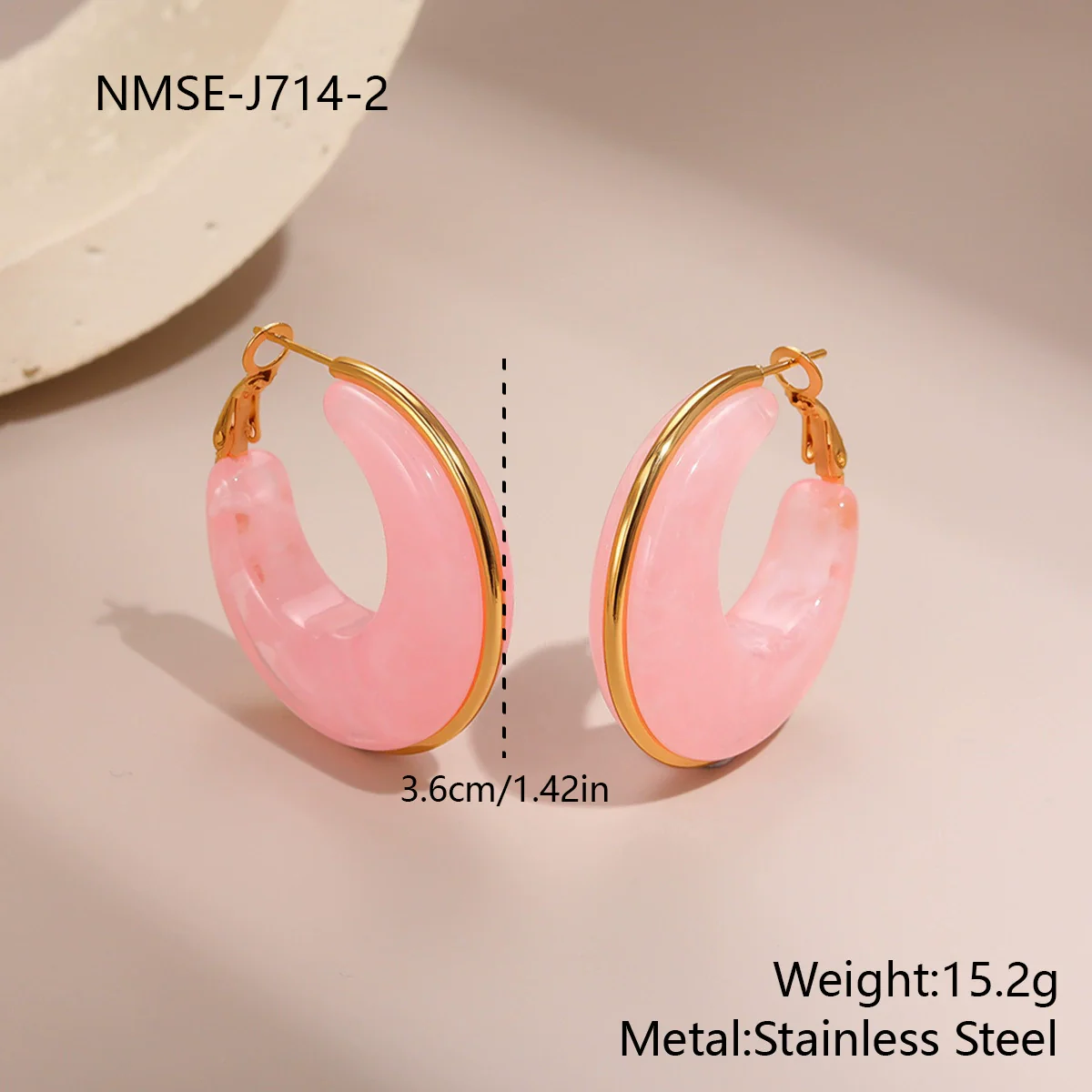 Wholesale Women's Fashion Retro Geometric Stainless Steel 18K Electroplated Earrings - Image 7