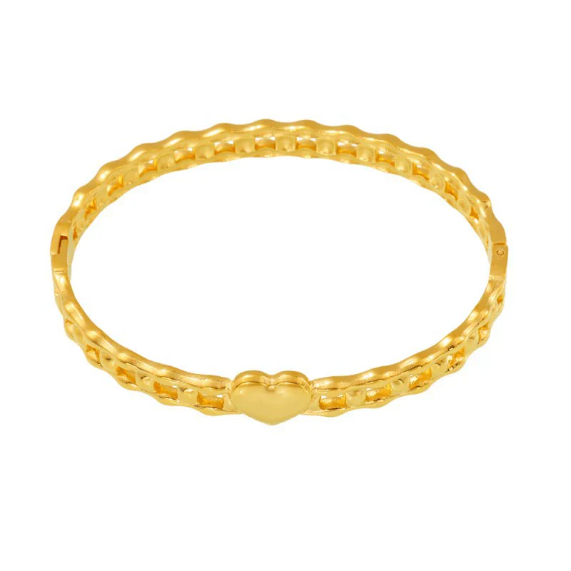 Wholesale Women's Fashion Simple Geometric Hollow Buckle Ferris Wheel Bracelet Stainless Steel 18K Gold Plated - Image 5