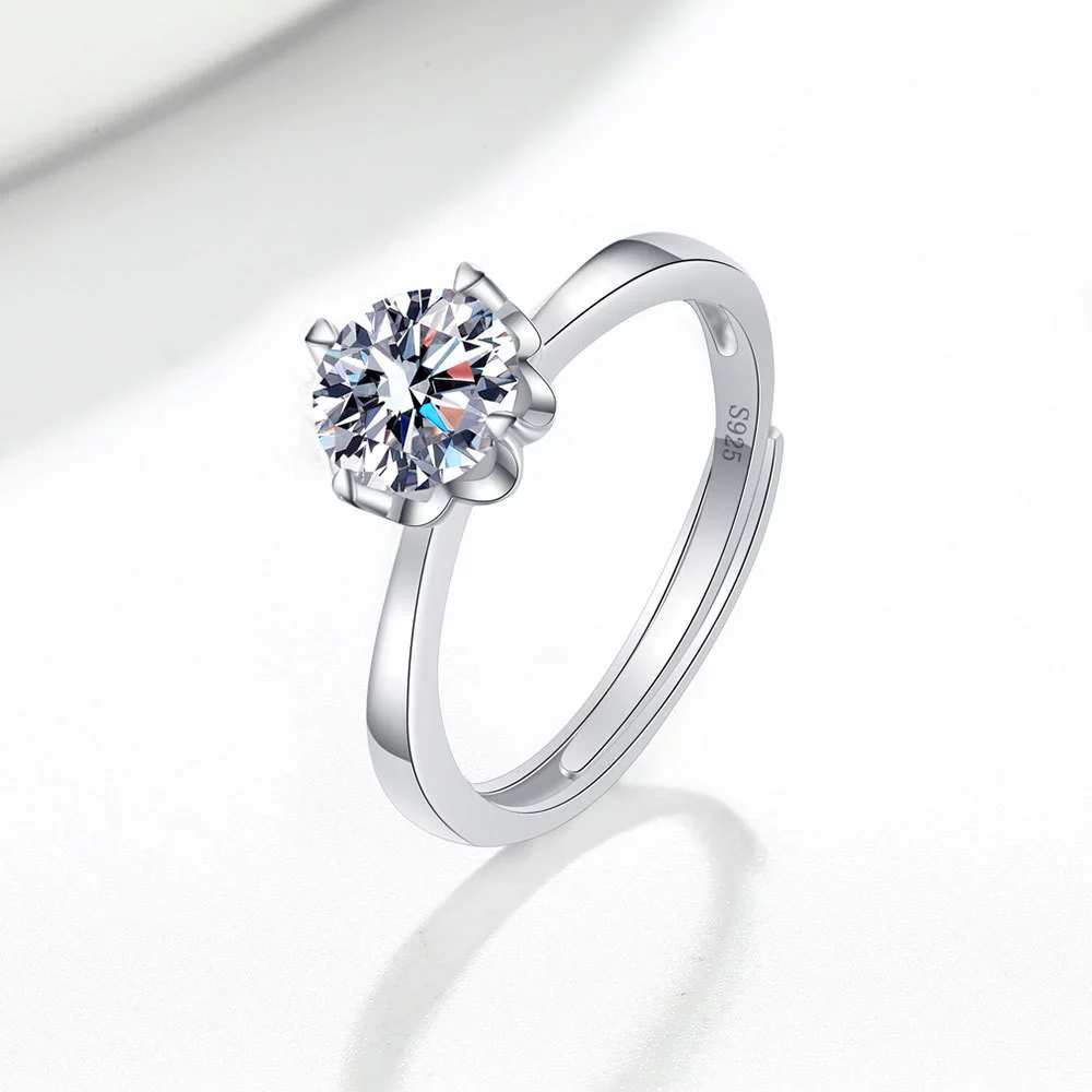 Wholesale Women's Fashion Simple Open Petal Ring S925 Sterling Silver Geometric Electroplating - Image 6