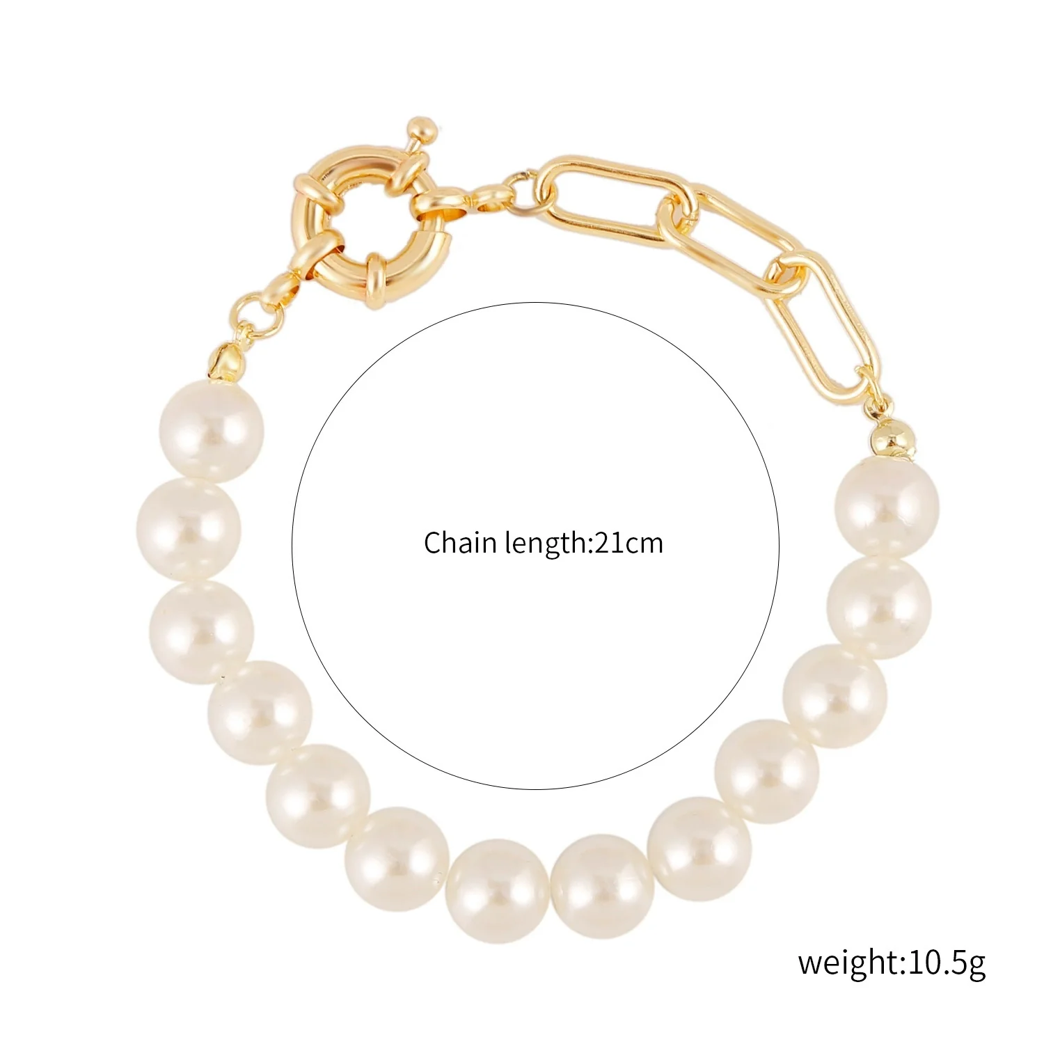 Wholesale Women's Fashion Simple Pearl Heartpatterned Electroplated Bracelet Jewelry - Image 6