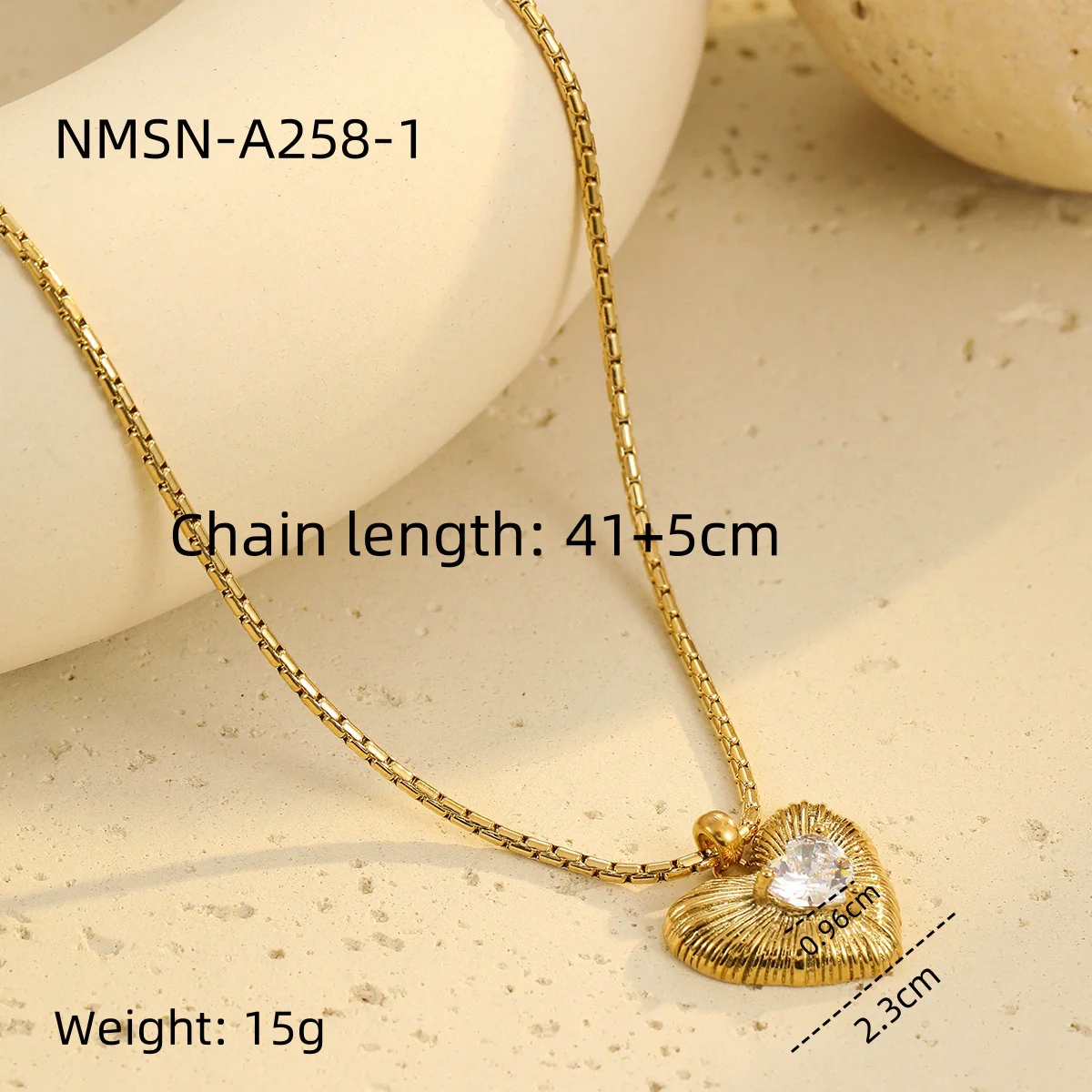 Wholesale Women's Fashion Stainless Steel 18K Electroplated Geometric Heart Pendant Necklace - Image 8