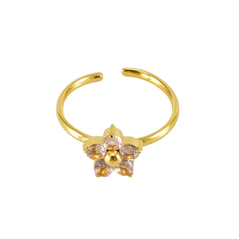 Wholesale Women's Fashion Stainless Steel Ring With Square Love Shape And Flower Design Inlaid With Zircon - Image 16