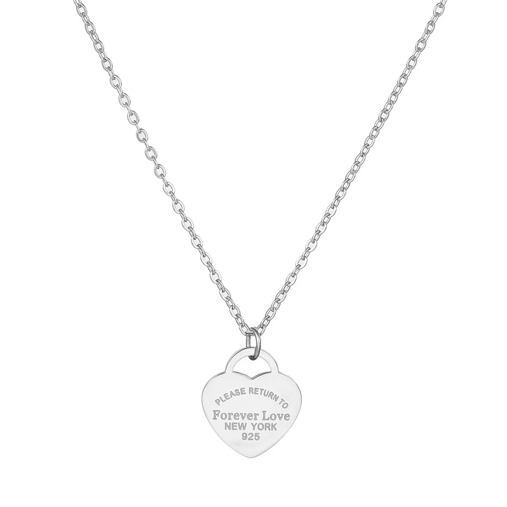 Wholesale Women's Fashion Titanium Steel Heart Pendant Cross Chain Necklace With Electroplating - Image 4