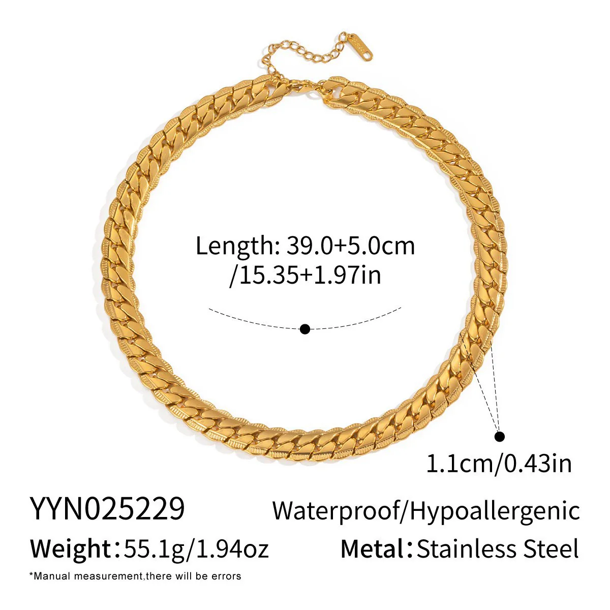 Wholesale Women's Future Style Geometric Heart Horseshoe 18K Real Gold Plated Handmade Chain Necklace Jewelry - Image 10