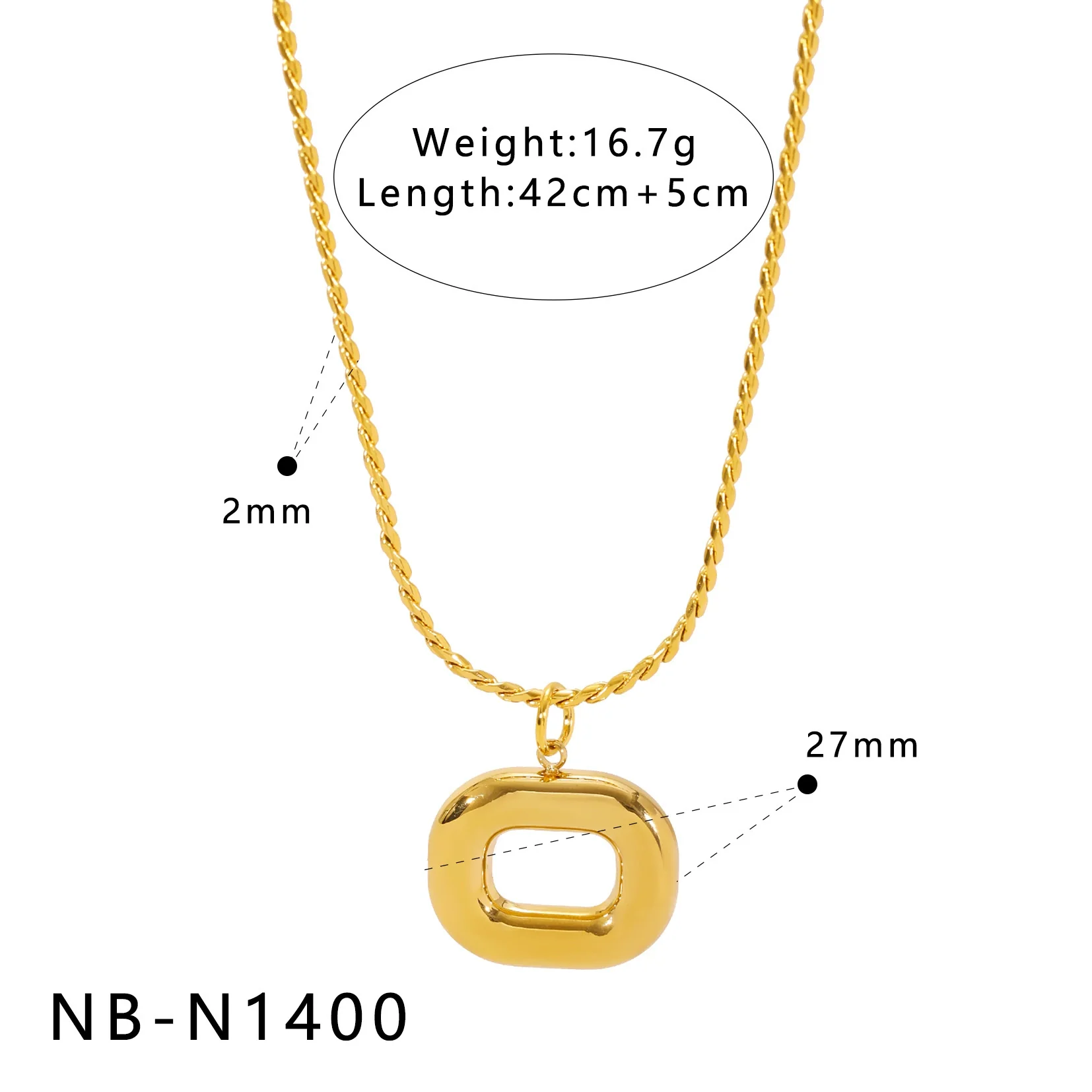 Wholesale Women's Geometric Circle Stainless Steel 18K Gold Plated Stackable Pendant With Snake Chain - Image 7