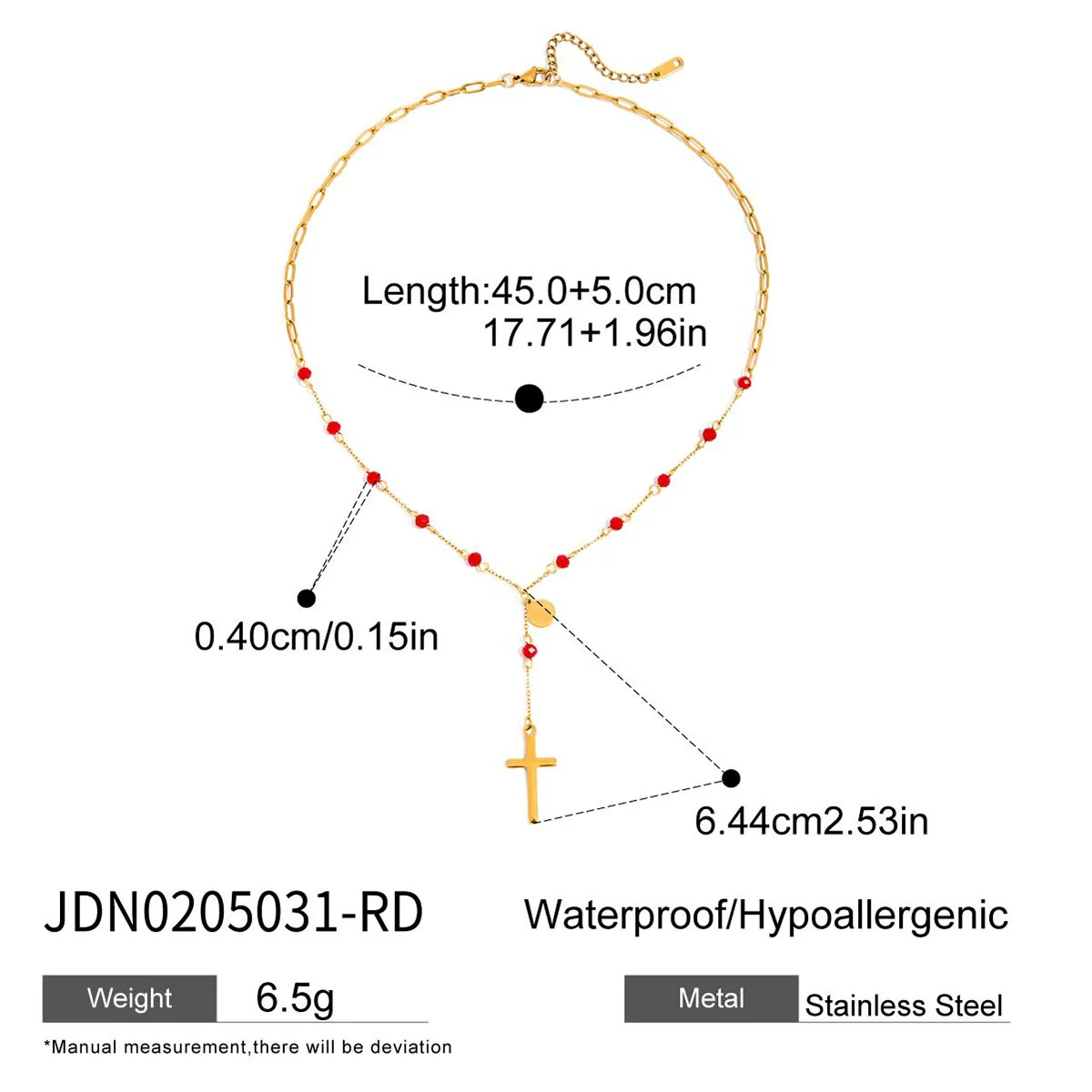 Wholesale Women's Geometric Cross Long Yshaped Necklace Electroplated Titanium Steel And Stainless Steel Jewelry - Image 8