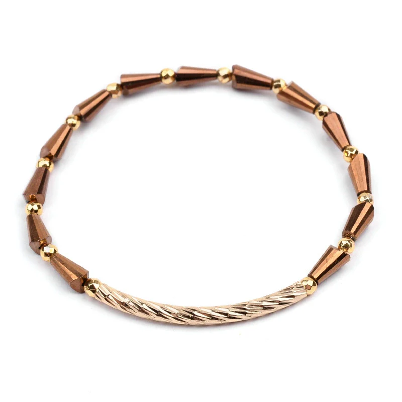 Wholesale Women's Geometric Crystal Beaded Elastic Bracelet - Image 25