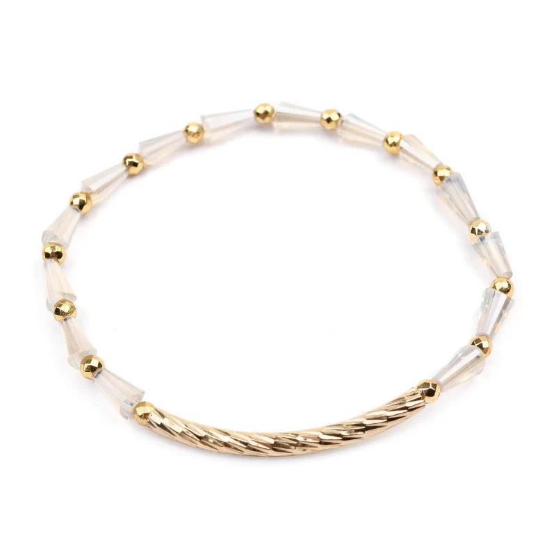 Wholesale Women's Geometric Crystal Beaded Elastic Bracelet - Image 6