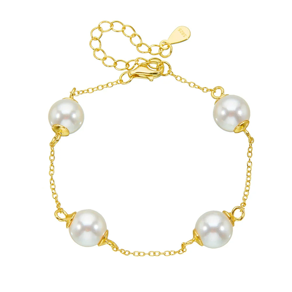 Wholesale Women's Geometric Diamond 925 Sterling Silver Beaded Bracelet - Image 5