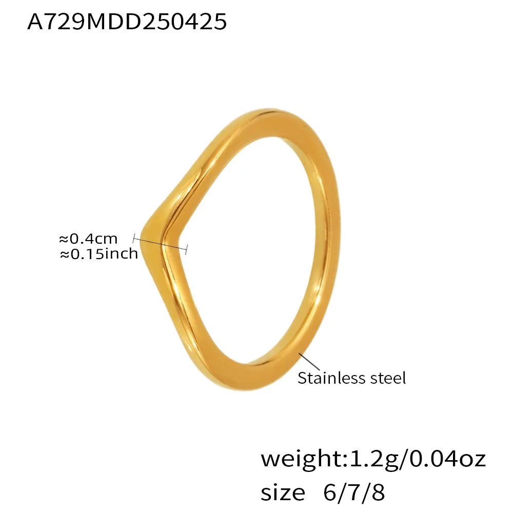 Wholesale Women's Geometric Diamond Index Finger Ring Made Of Stainless Steel And Zircon With 18K Gold Electroplating - Image 10