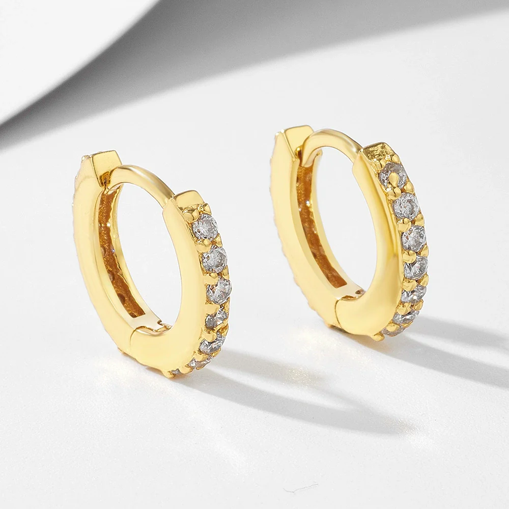 Wholesale Women's Geometric Diamond Micropaved Zircon 925 Sterling Silver Earrings - Image 2