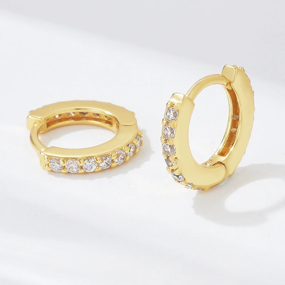 Wholesale Women's Geometric Diamond Micropaved Zircon 925 Sterling Silver Earrings - Image 3