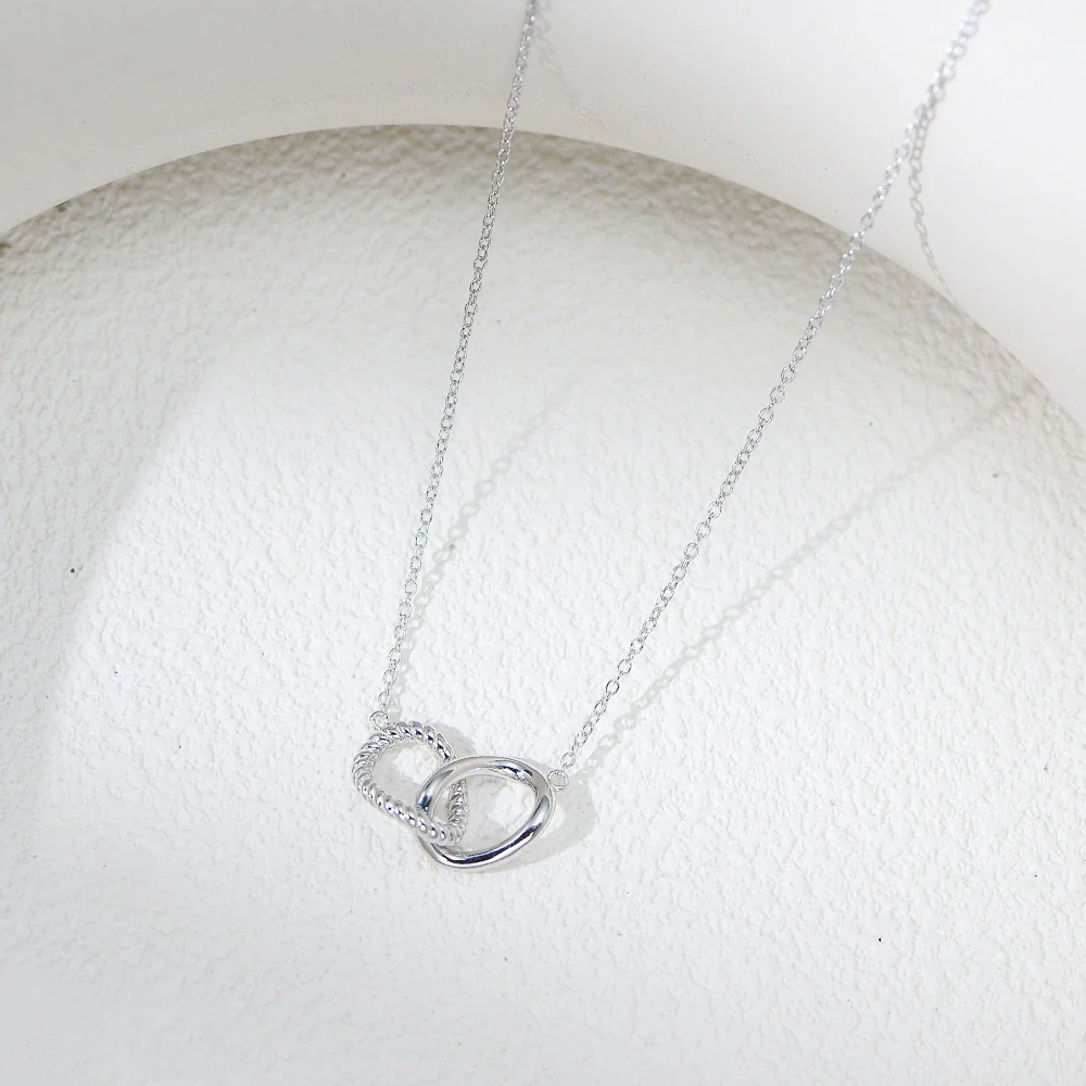 Wholesale Women's Geometric Diamond S925 Sterling Silver Cross Chain Necklace - Image 2