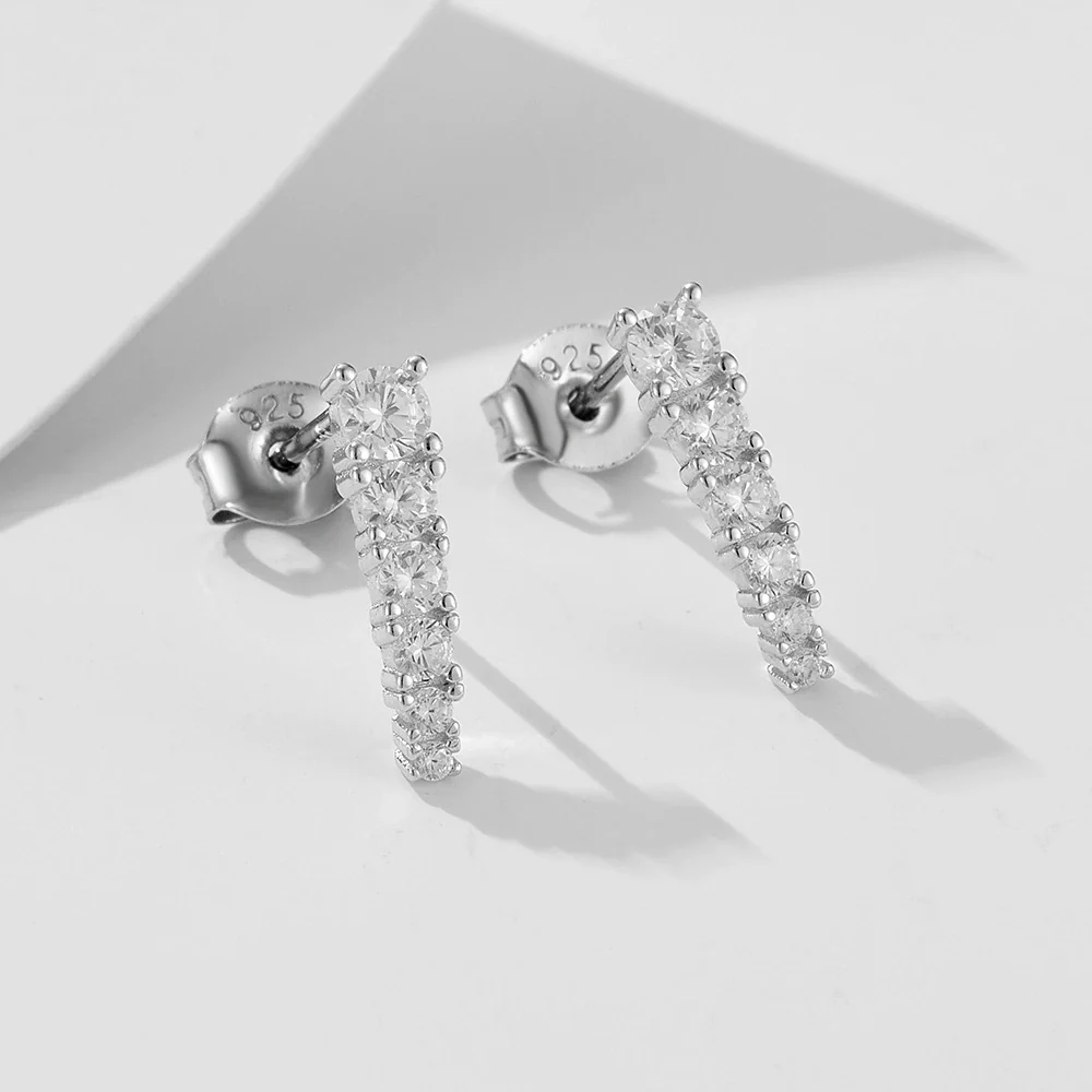 Wholesale Women's Geometric Diamond Style 925 Sterling Silver Earrings - Image 7
