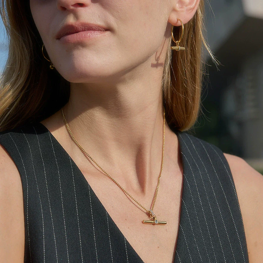 Wholesale Women's Geometric Electroplated Jewelry Set With Titanium Steel Pendant And Stainless Steel Accessories - Image 2
