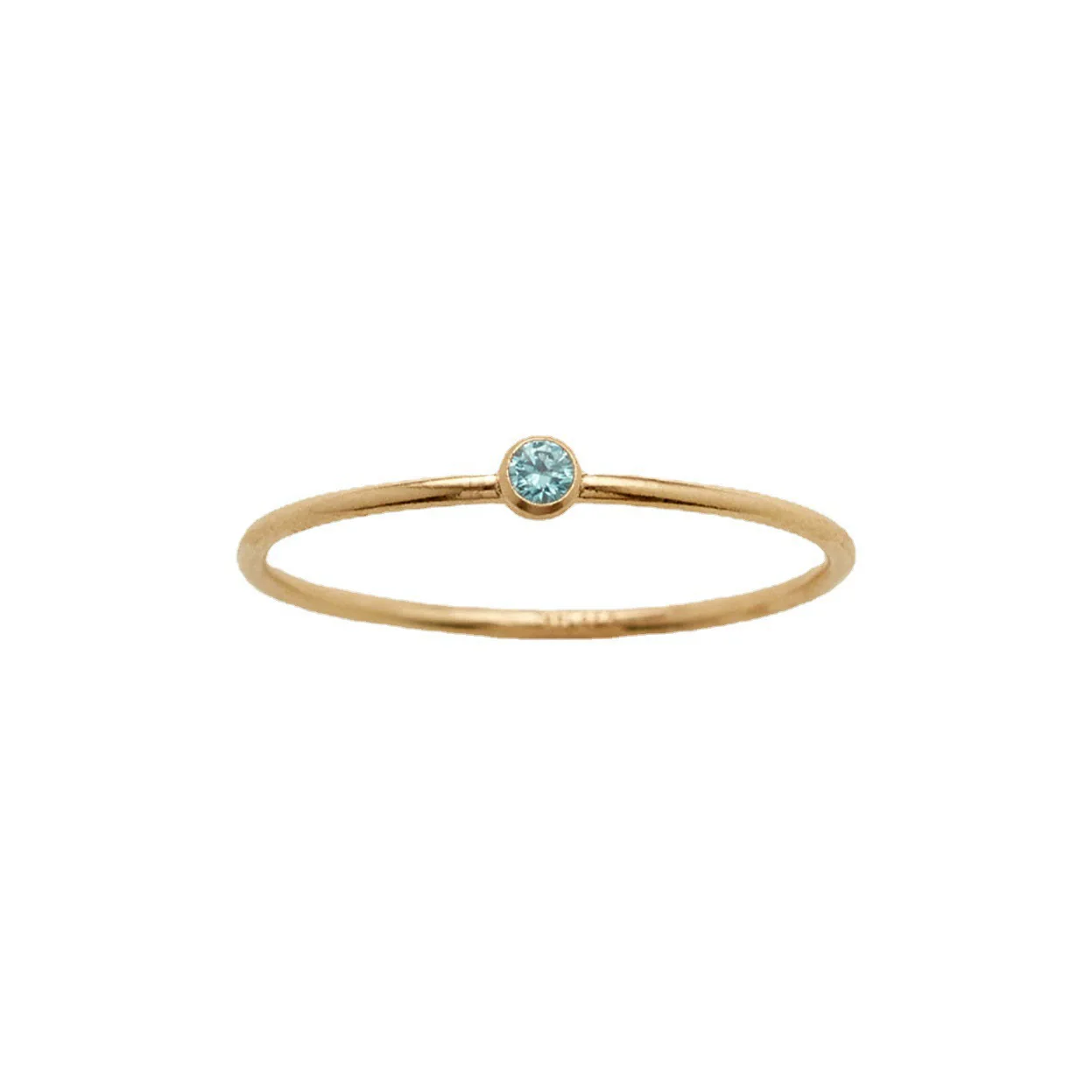 Wholesale Women's Geometric Electroplated Stainless Steel December Birthday Stone Ring - Image 4